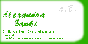 alexandra banki business card